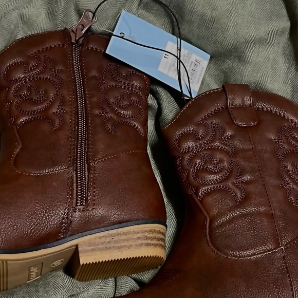 Boots brown child kid toddler zip western cowboy cowgirl nwt - Picture 11 of 12